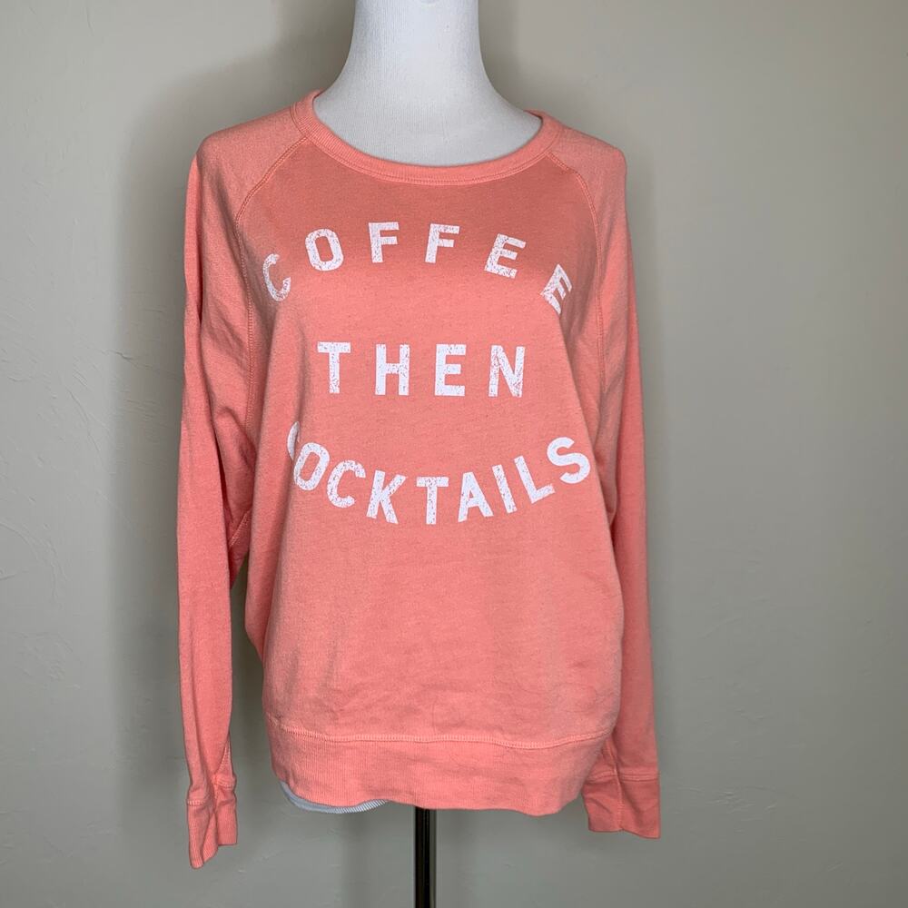 Coral Graphic Sweatshirt Grayson Threads Sz XS Coffee Cocktails